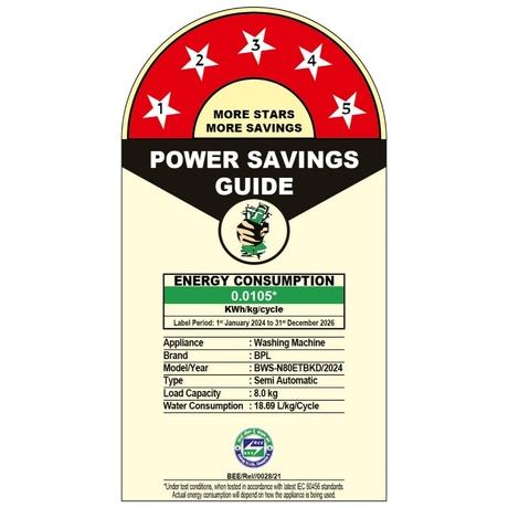 BPL 8 Kg Top Loading Semi Automatic Washing Machine, BWS-N80ETBKD, Gray & Black-2