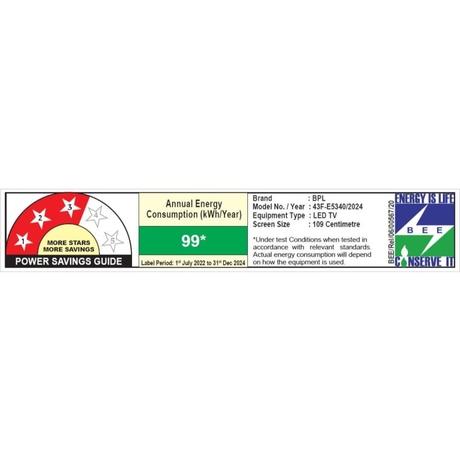BPL 109 cm (43 inch) FHD Onkyo Home Theatre Smart LED Google TV with Dolby Audio, 43F-E5340-14