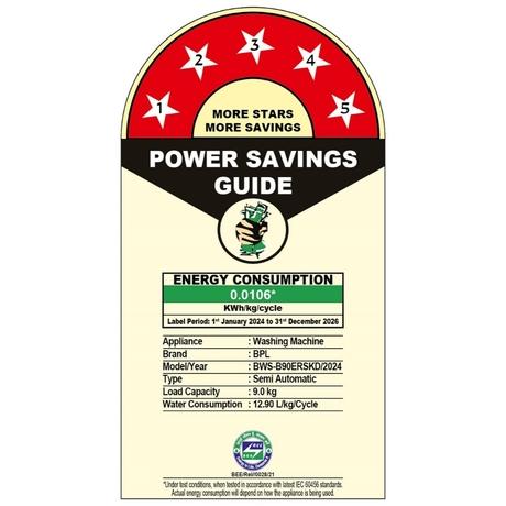 BPL 9 Kg Top Loading Semi Automatic Washing Machine, BWS-B90ERSKD, Black-2