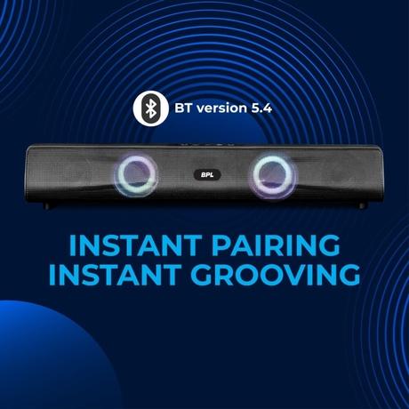 BPL CineCoustic Compact Soundbar 35 W with 18 Hours Playtime, 2.0 Channel, BSBM111-4