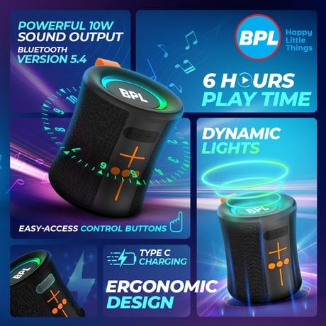 BPL BashMini 10 W Bluetooth Speaker, Black-1