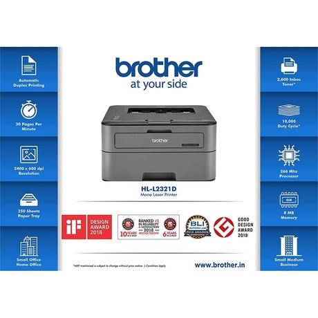 Brother HL-L2321D Laser Single-Function Monochrome USB Printer-4