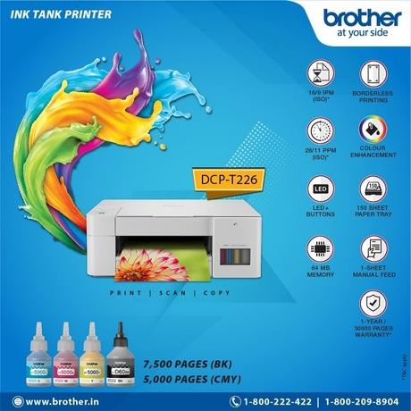 Brother DCP-T226 InkTank Multi Function Colour USB Refill Printer-3