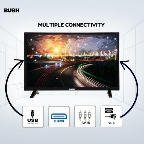 Bush 60 cm (24 inch) HD Normal LED TV, Black, JMK24-4