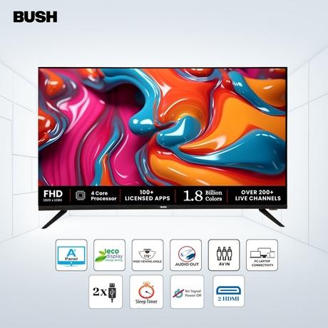 Bush 109 cm (43 inch) Full HD Smart LED TV, Black, JMK43-1