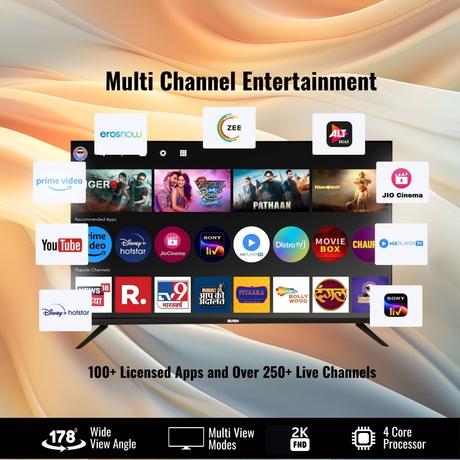 Bush 109 cm (43 inch) Full HD Smart LED TV, Black, JMK43-3
