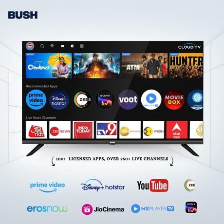 Bush 127 cm (50 inch) 4K Ultra HD Smart LED TV, Black, JMK50-1
