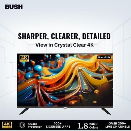 Bush 127 cm (50 inch) 4K Ultra HD Smart LED TV, Black, JMK50-5