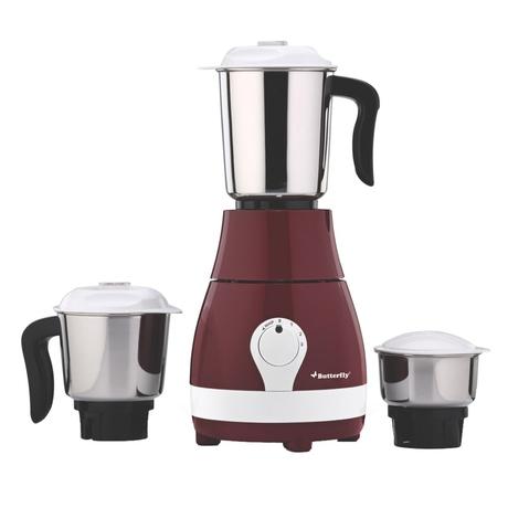 Butterfly Marvel Plus 750 Watts 3 Jars Mixer Grinder, 3 Speed Motor, Maroon-0