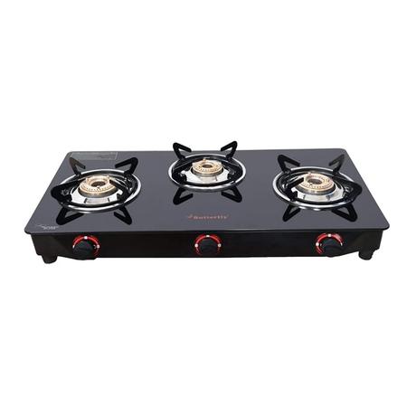 Butterfly Wave 3 Burner Glass Top LPG Gas Stoves-0