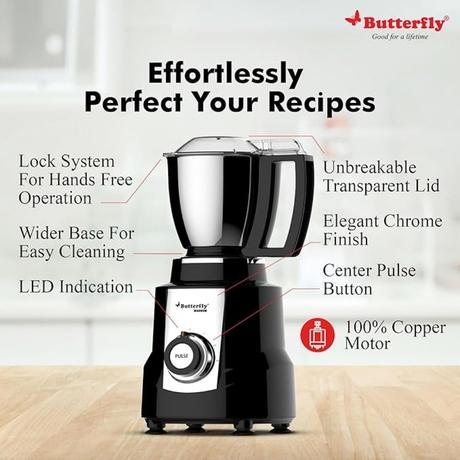 Butterfly Magnum Mixer 900 Watts with 4 Jars, Black-2