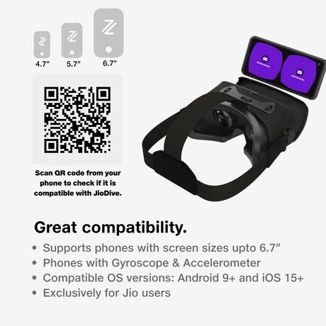 Buy JioDive VR Headset Immersive 360 Degree Viewing Experience