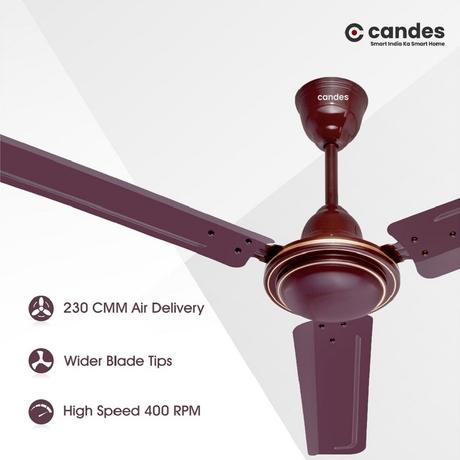 Candes Magic 1200 mm Anti-Dust Ceiling Fan, Brown-2