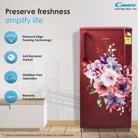 Buy Candy 175 L 2 Star Direct Cool Single Door Refrigerator, Red