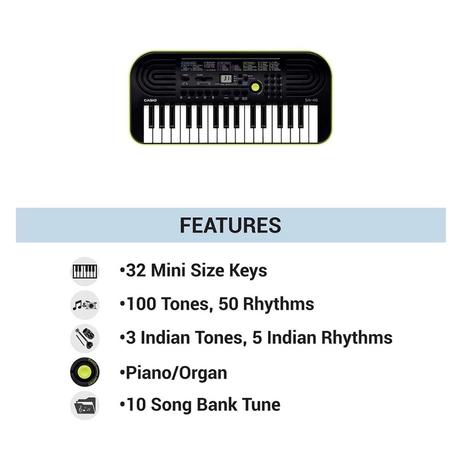 Casio SA-46 32 Keys Music Mini Keyboards, Green Base-3