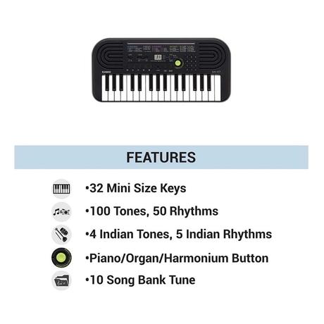 Casio SA-47 32 Keys Music Mini Keyboards, Grey Base-3