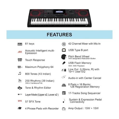 Casio CT-X9000IN 61 Keys Music Standard Keyboards, Black-4