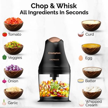 Crompton Greaves Chopmaxx Electric Chopper, Black and Golden-11
