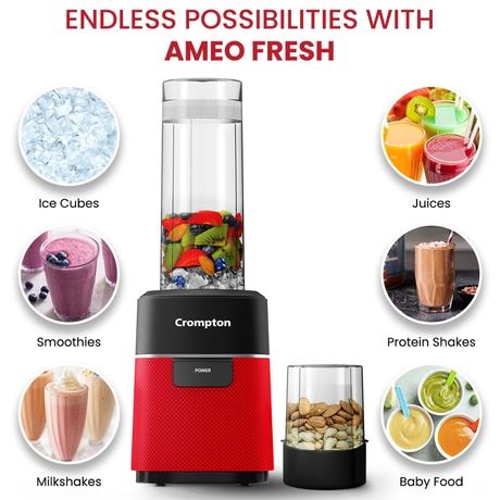 Crompton Ameo Fresh Nutri Blender, Red, AMEOFRSHBLR-13