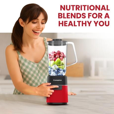 Crompton Nutri Blender with Blending Jar, Red, AMEOFRSHBL3-10