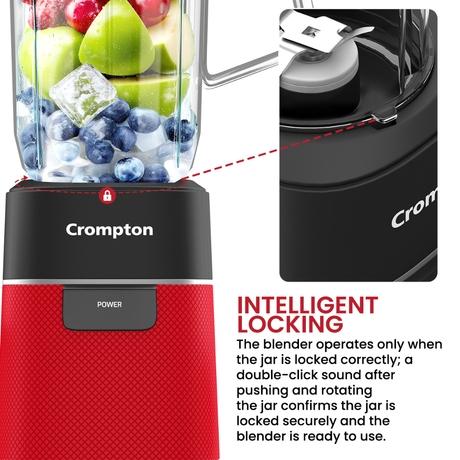 Crompton Nutri Blender with Blending Jar, Red, AMEOFRSHBL3-2