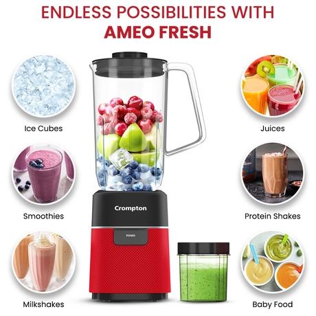 Crompton Nutri Blender with Blending Jar, Red, AMEOFRSHBL3-9