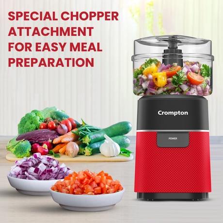 Crompton Ameo Fresh Nutri Blender with Chopper, Red, AMEOFRSHNCH-3