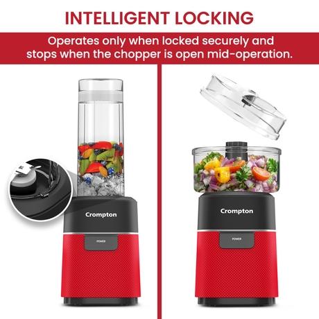 Crompton Ameo Fresh Nutri Blender with Chopper, Red, AMEOFRSHNCH-4