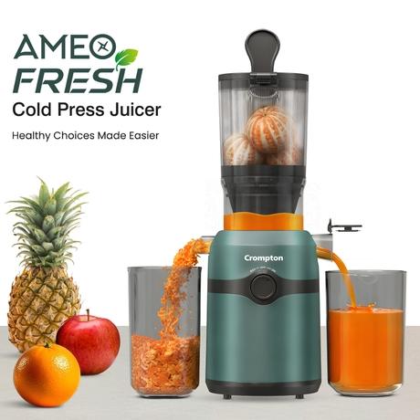 Crompton Ameo Fresh Cold Press Juicer 200 W, Black and Emerald-2