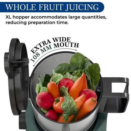 Crompton Ameo Fresh Cold Press Juicer 200 W, Black and Emerald-4