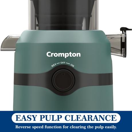 Crompton Ameo Fresh Cold Press Juicer 200 W, Black and Emerald-8
