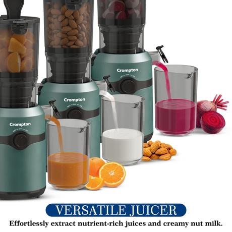 Crompton Ameo Fresh Cold Press Juicer 200 W, Black and Emerald-9