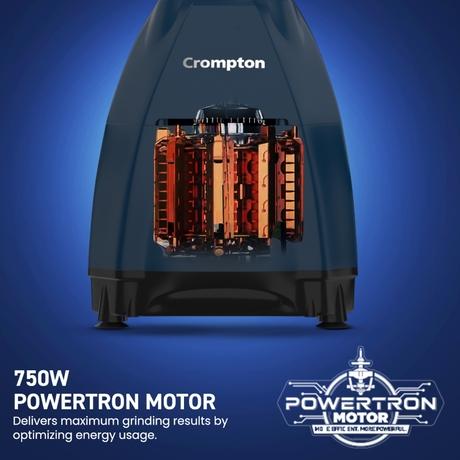 Crompton 3 Jar Mixer Grinder 750 W, Blue and Black, DX750-5