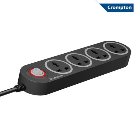 Crompton 4 Out Sockets Surge Guard, Black-0