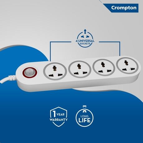 Crompton 5 out Sockets Surge Guard, White-3