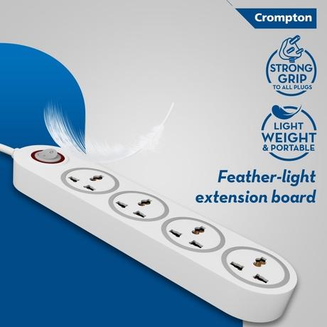 Crompton 5 out Sockets Surge Guard, White-6