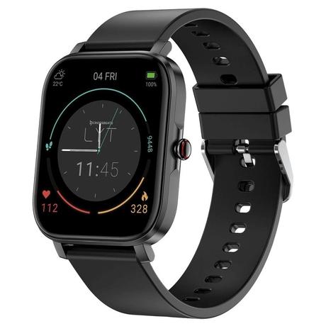 Crossbeats Ignite LYT SmartWatch,1.69 inch Full Touch Screen, 15-days battery, Bluetooth version: 5.0, 100+ Watch Faces, IP68 Water-resistant, Multisport Training, Real time HR monitoring, BLACK-1