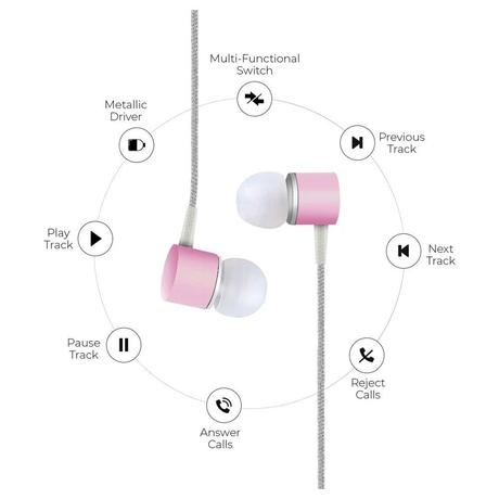 Crossloop Daily Fashion CSLE103 Wired Earphone with Ambient Noise Blocking, Pink-1
