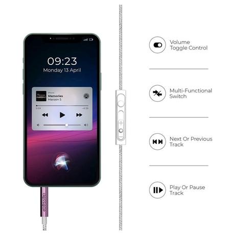 Crossloop Daily Fashion CSLE103 Wired Earphone with Ambient Noise Blocking, Pink-2
