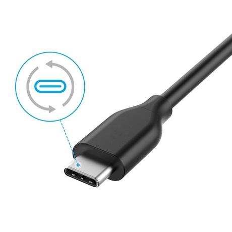 Anker A8163G11 USB to USB Type C Ultra High Speed Syncing and Fast  Charging Cable, Black