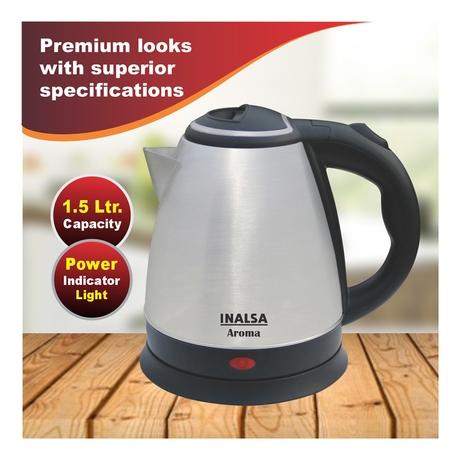 Buy Inalsa Aroma Kwik 1350W Stainless Steel Electric Kettle