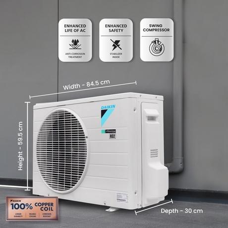 Daikin 1.5 Ton 3 Star FTHT50UV Inverter Split AC (3D Airflow, 100 percent Copper, Hepta Sense, PM2.5 Filter, White, 2023)-7