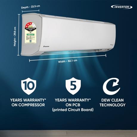 Daikin Premium 1.0 Ton 3 Star Inverter Split AC (Copper Condenser, ATKL35XV, White)-3