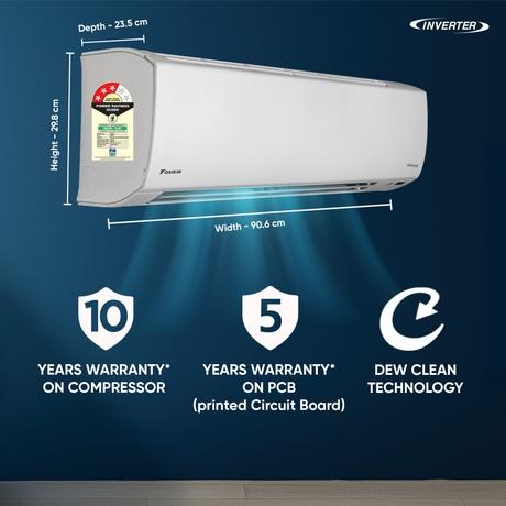 Daikin Premium 1.5 Ton 3 Star Inverter Split AC (Copper Condenser, ATKL50XV, White)-3