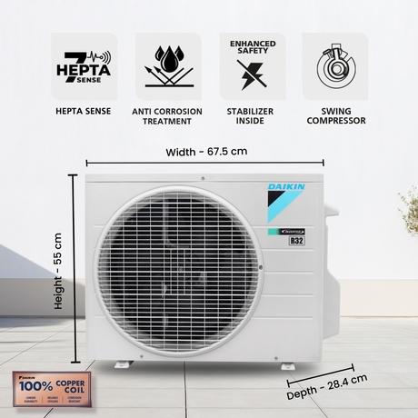 Daikin Premium 1.0 Ton 5 Star Inverter Split AC (Copper Condenser, ATKM35XV, White)-5