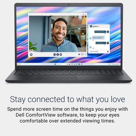 Dell 15 Laptop, Intel Core 3-100U, 8GB DDR4 RAM, 512GB SSD, Intel UHD Graphics, 15.6 inch (39.62 cm) FHD Anti-Glare 250nits, Windows 11 Home, MS Office 2021, McAfee 1 Year, Carbon Black, DC15250-4