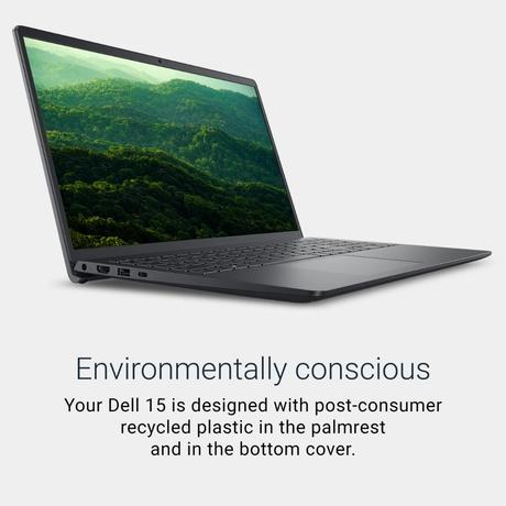 Dell 15 Laptop, Intel Core 3-100U, 8GB DDR4 RAM, 512GB SSD, Intel UHD Graphics, 15.6 inch (39.62 cm) FHD Anti-Glare 250nits, Windows 11 Home, MS Office 2021, McAfee 1 Year, Carbon Black, DC15250-6
