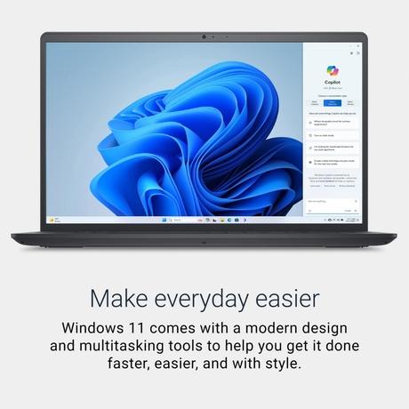 Dell 15 Laptop, Intel Core 3-100U, 8GB DDR4 RAM, 512GB SSD, Intel UHD Graphics, 15.6 inch (39.62 cm) FHD Anti-Glare 250nits, Windows 11 Home, MS Office 2021, McAfee 1 Year, Carbon Black, DC15250-7