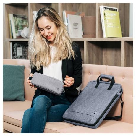 Dicota Eco Motion Accessory Pouch, Light Grey D31882-RPET-2