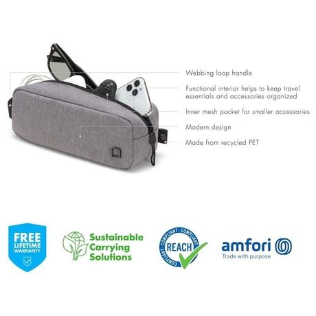 Dicota Eco Motion Accessory Pouch, Light Grey D31882-RPET-5